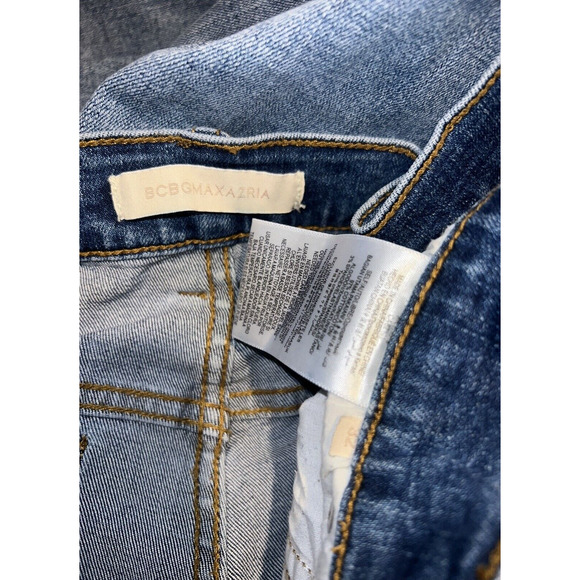 BCBG Max Azria Jeans Women's Size 32 Blue Cuffable Straight Leg Boyfriend Jean - Picture 8 of 8
